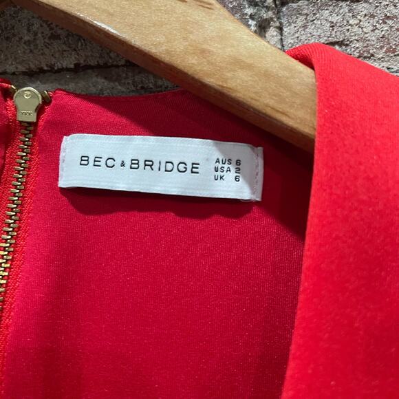 Bec & Bridge Desert Of Paradise Deep V-Neck Dress Size 2 - Picture 4 of 9